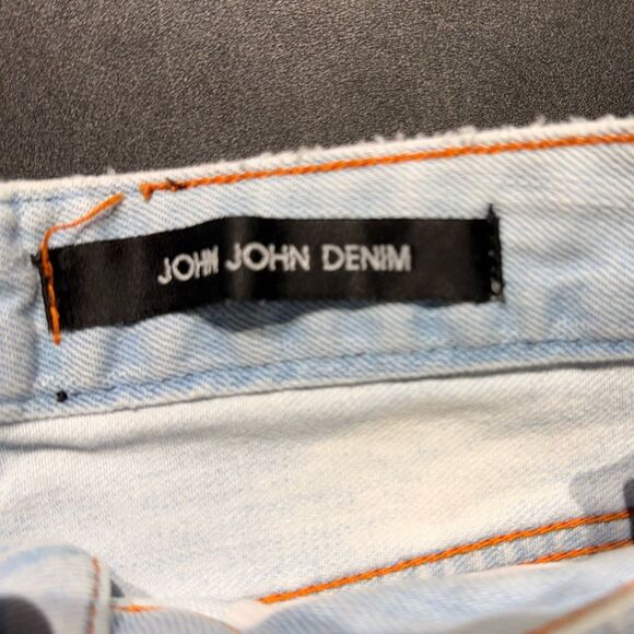 John John Light Blue Distressed Denim Shorts - Picture 5 of 6